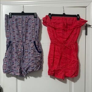 Mossimo Supply Co. Red and Blue Jumpsuits